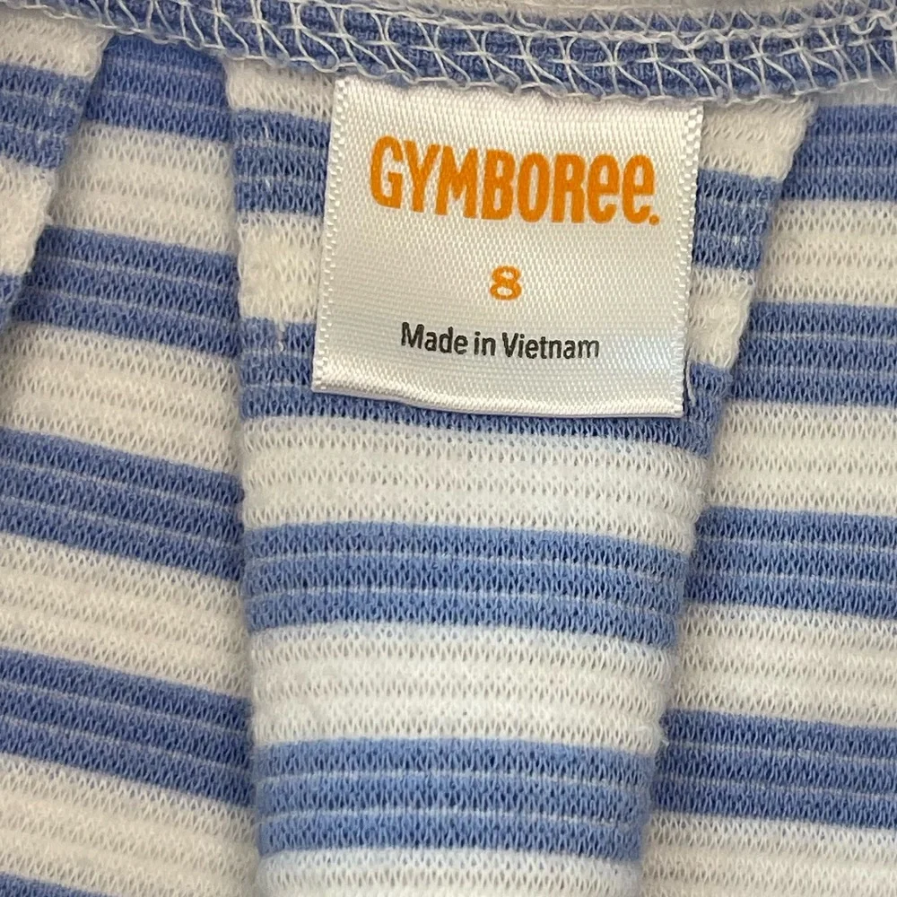 Gymboree Circle Skirt Pleated Ribbed Periwinkle & White Striped Girls Size 8